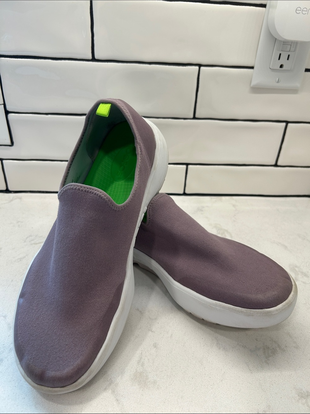 Oofos Womens OOmg Eezee Slip On Shoe Size11 Mauve Purple Recovery Comfort Sporty - Picture 11 of 15